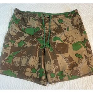Joe Boxer Board Shorts Men's Large‎ Army Camo Retro Surfing Beach Swim Suit